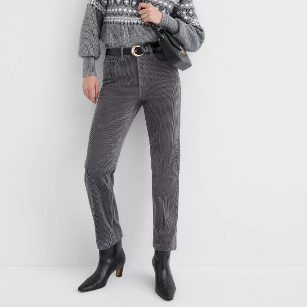 Loft Gray Corduroy Pants